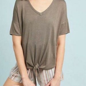 Anthropologie John + Jenn Valeriya Tie Front Top